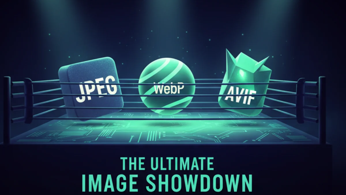 Format battle - Comparative graph WebP AVIF JPEG file size quality browser compatibility